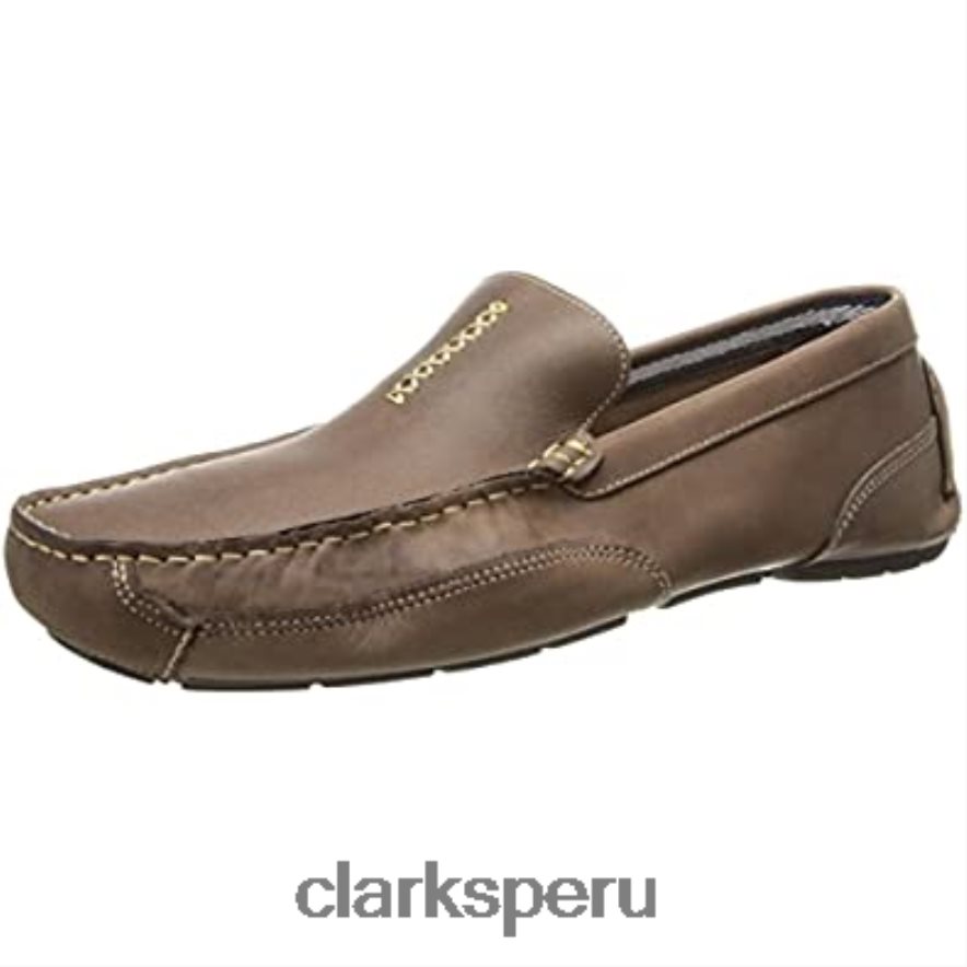 Mocasines Circuit Hunt para hombre de cuero aceitoso marrón chocolate Clarks hombres Clarks 40N4LX2332 cuero aceitoso marrón chocolate