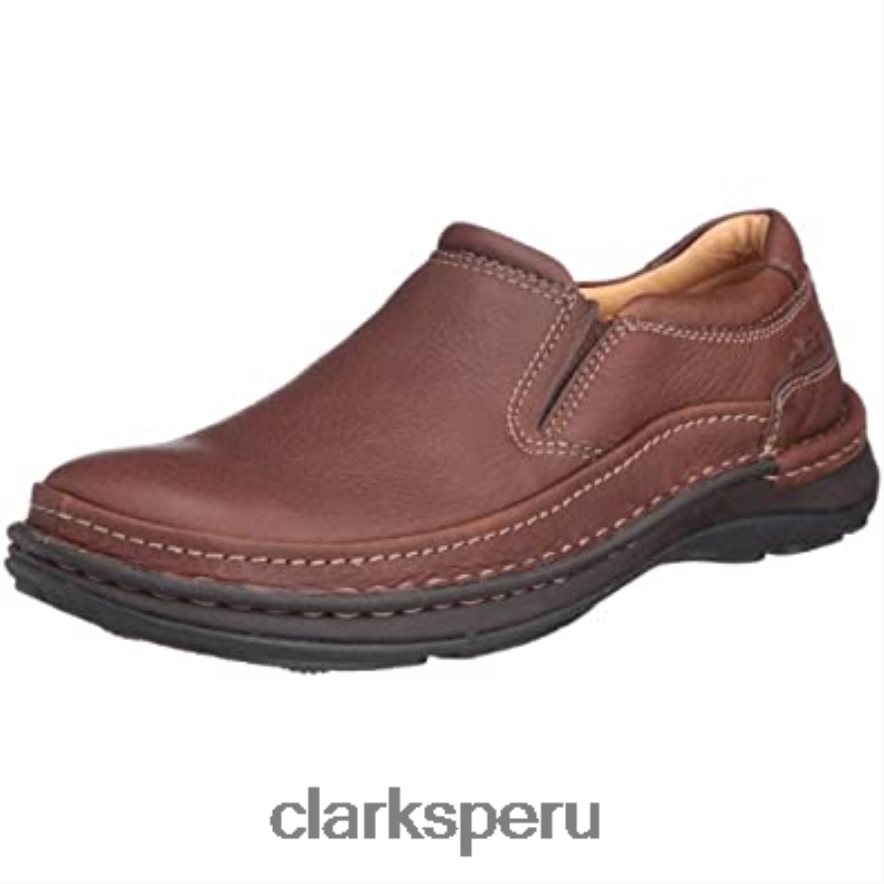 Mocasines Clarks Nature Easy para hombre de cuero caoba ny hombres Clarks 40N4LX2378 cuero caoba