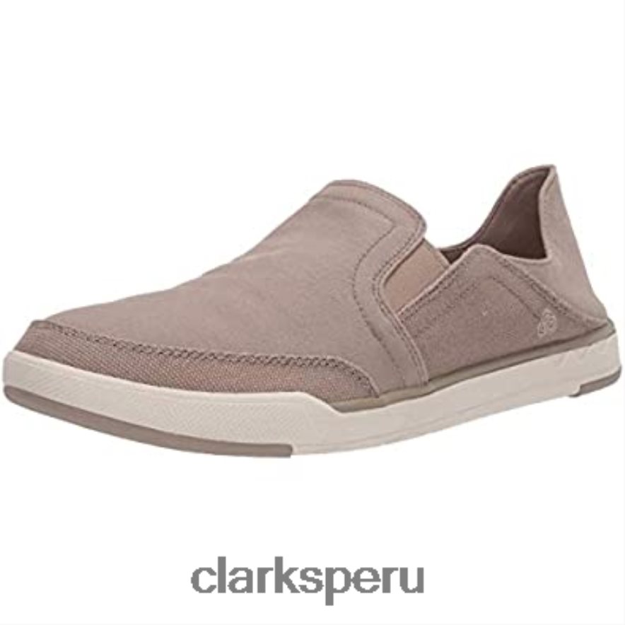 Mocasines Clarks Sand Canvas para hombre Step Isle Row hombres Clarks 40N4LX2545 lona de arena
