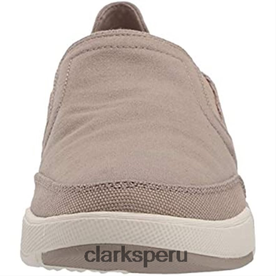Mocasines Clarks Sand Canvas para hombre Step Isle Row hombres Clarks 40N4LX2545 lona de arena