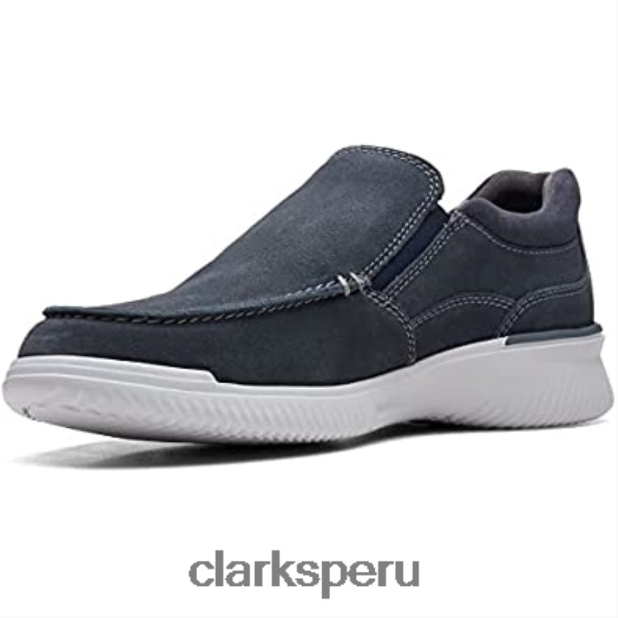 Mocasines Donaway Free de Clarks Waxy azul marino para hombre hombres Clarks 40N4LX691