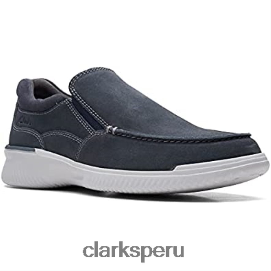Mocasines Donaway Free de Clarks Waxy azul marino para hombre hombres Clarks 40N4LX691