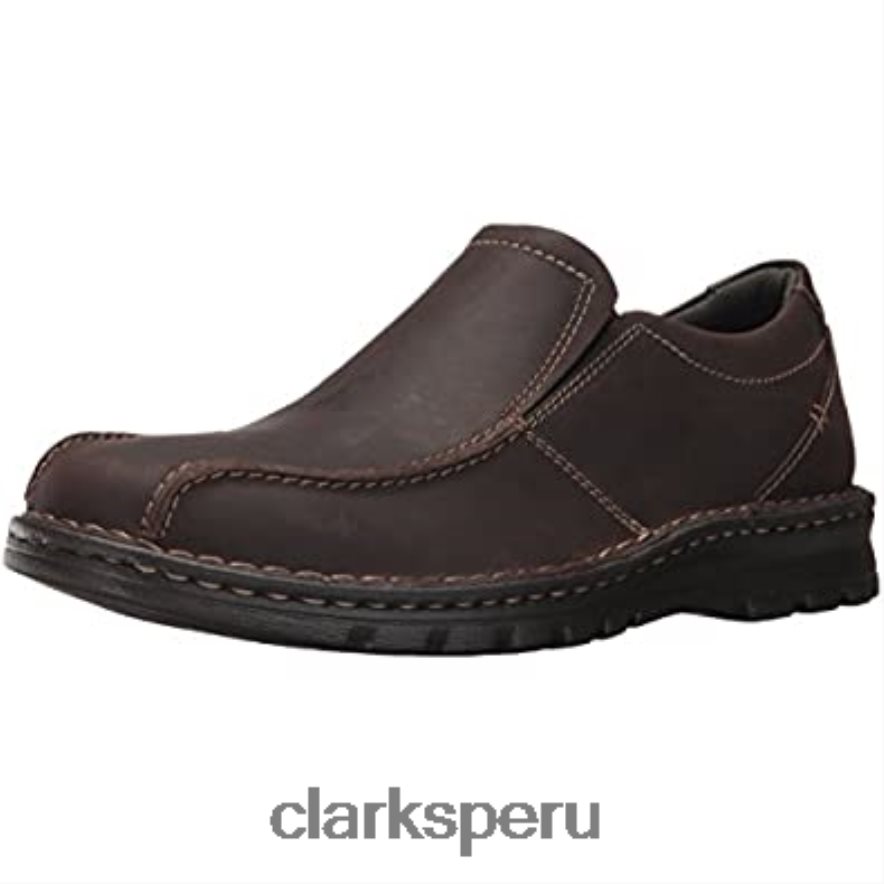 Mocasines clarks vanek step de cuero marrón oscuro para hombre hombres Clarks 40N4LX2587 cuero marrón oscuro