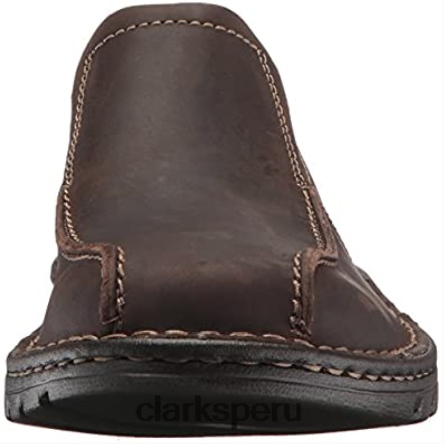 Mocasines clarks vanek step de cuero marrón oscuro para hombre hombres Clarks 40N4LX2587 cuero marrón oscuro
