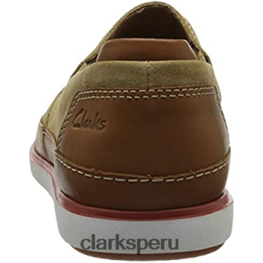 Mocasines combinados Clarks Bratton de piel de ante color arena oscuro para hombre0 hombres Clarks 40N4LX1328 combi piel ante color arena oscuro