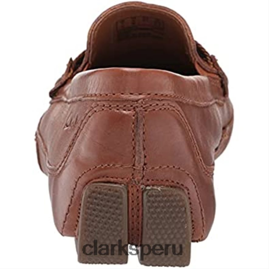 Mocasines estilo conducción Markman Brace de cuero color canela oscuro para hombre Clarks hombres Clarks 40N4LX1852 cuero bronceado oscuro