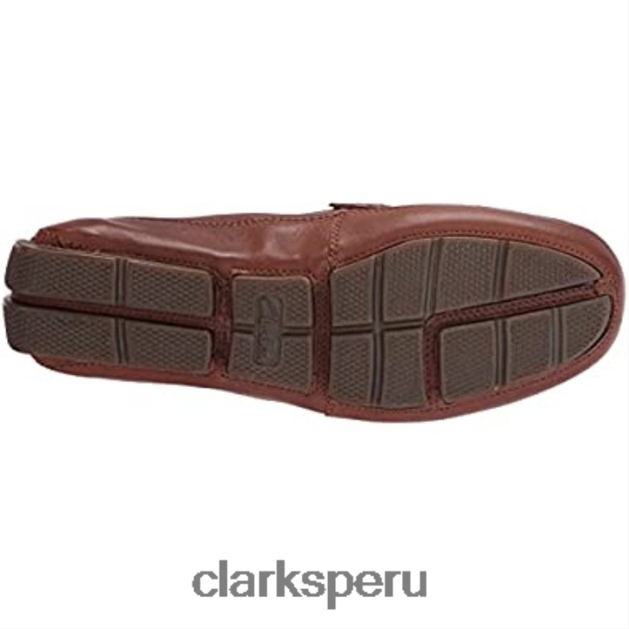 Mocasines estilo conducción Markman Brace de cuero color canela oscuro para hombre Clarks hombres Clarks 40N4LX1852 cuero bronceado oscuro