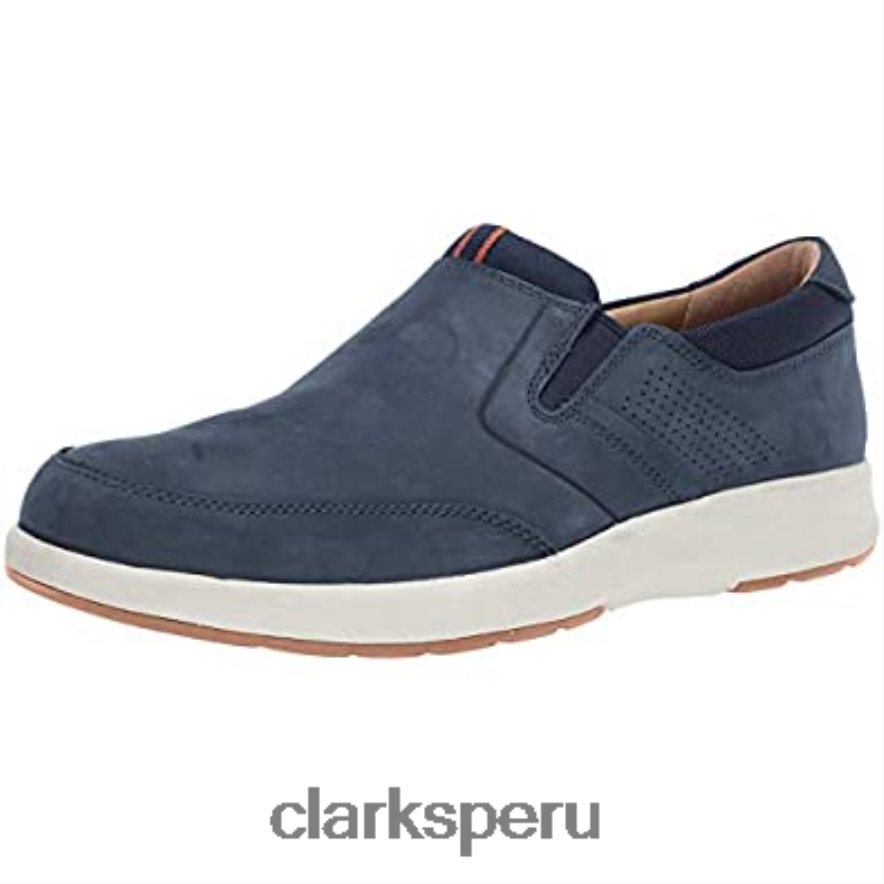 mocasines un trail step para hombre de nobuk azul marino clarks hombres Clarks 40N4LX2732 nubuck azul marino