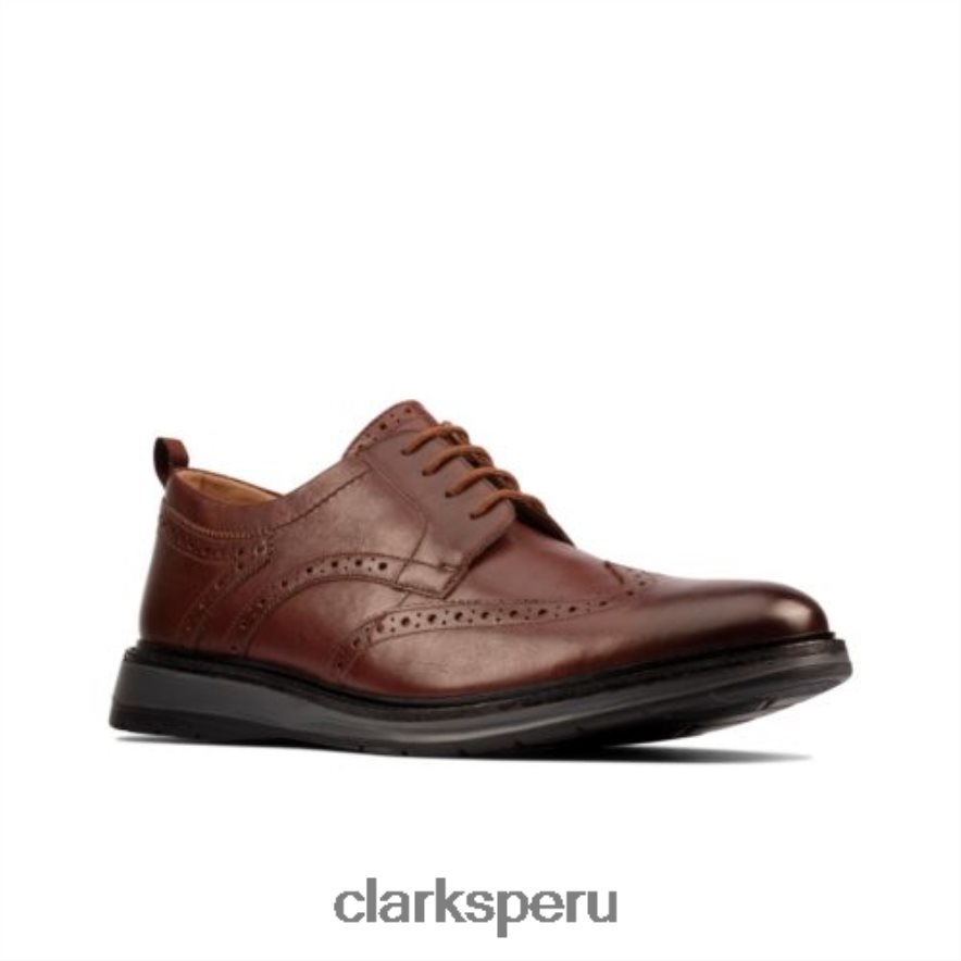 Clarks Chantry Wing de cuero tostado oscuro hombres Clarks 40N4LX4475 cuero bronceado oscuro