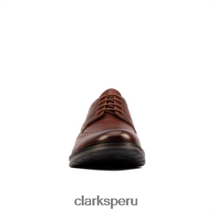 Clarks Chantry Wing de cuero tostado oscuro hombres Clarks 40N4LX4475 cuero bronceado oscuro
