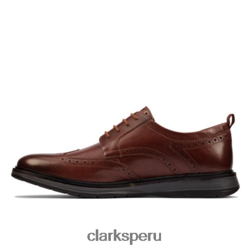 Clarks Chantry Wing de cuero tostado oscuro hombres Clarks 40N4LX4475 cuero bronceado oscuro