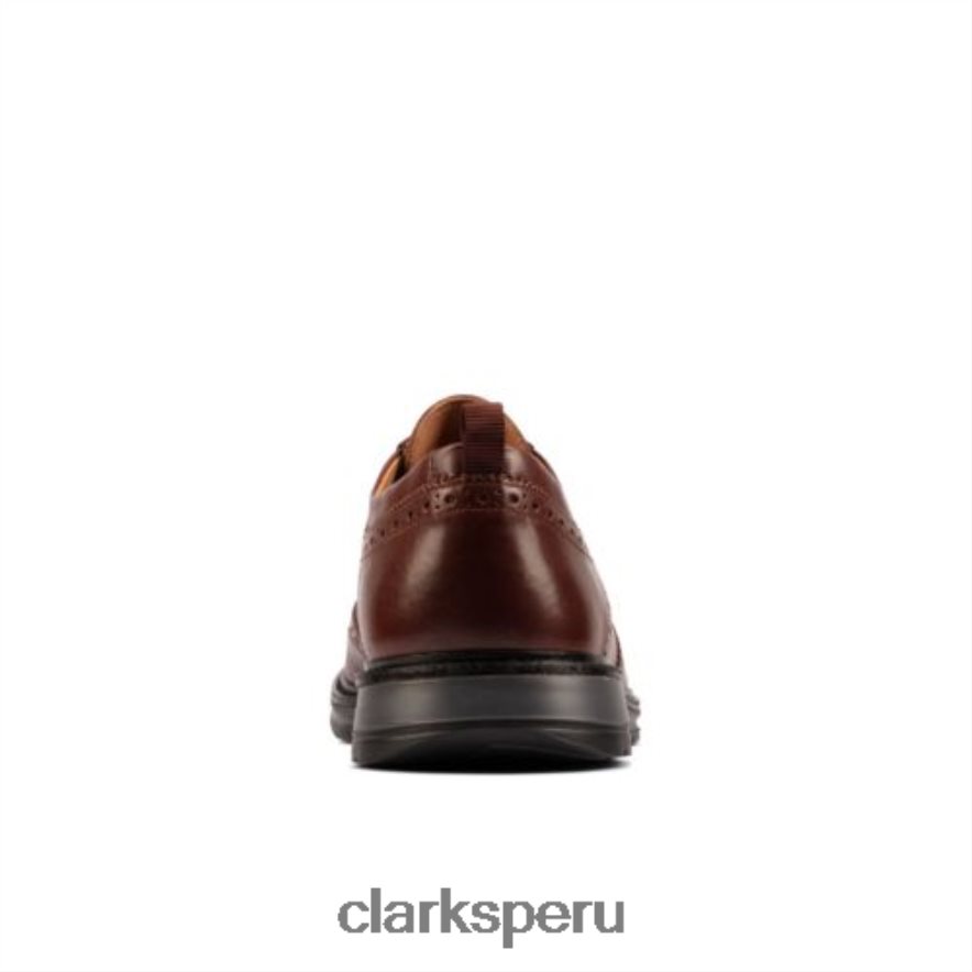 Clarks Chantry Wing de cuero tostado oscuro hombres Clarks 40N4LX4475 cuero bronceado oscuro