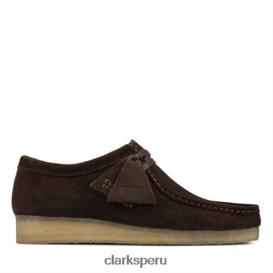 Clarks Wallabee de ante marrón oscuro. hombres Clarks 40N4LX6603 gamuza marrón oscuro