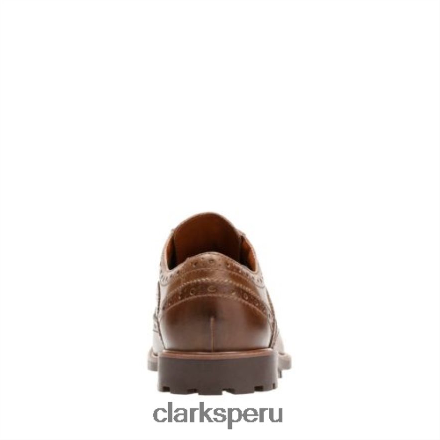 Clarks cuero marrón ala Curington hombres Clarks 40N4LX4435 cuero marrón