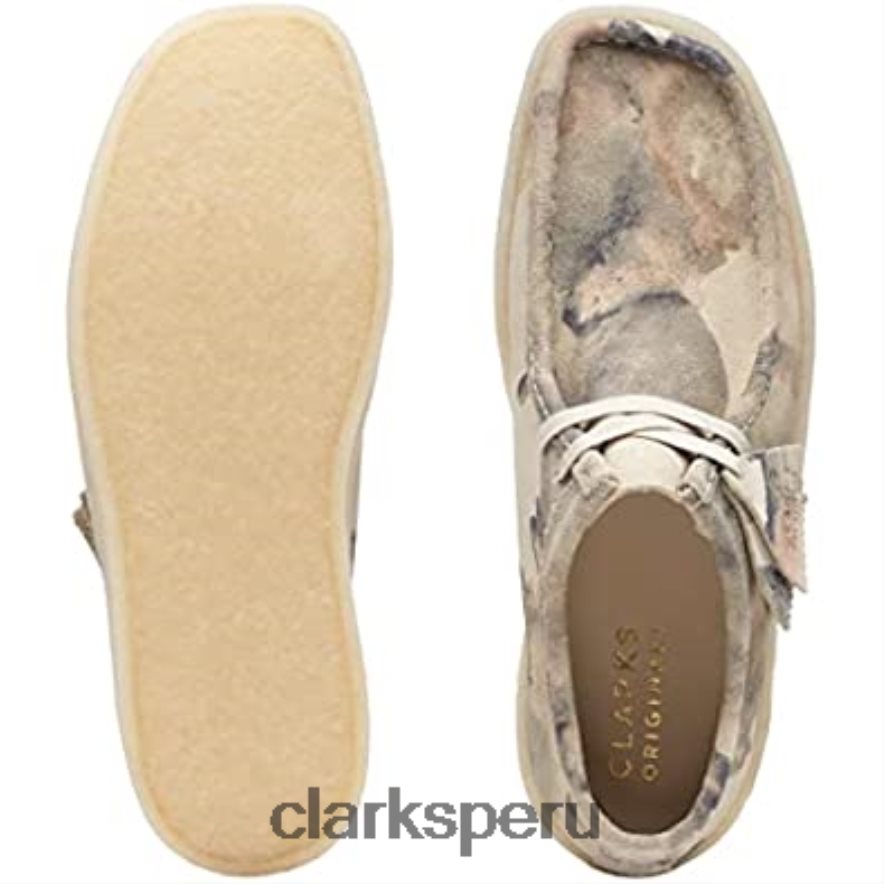 Copa Wallabee original para hombre hecha en Vietnam (nueva 2022) Clarks Off White Camo hombres Clarks 40N4LX1159