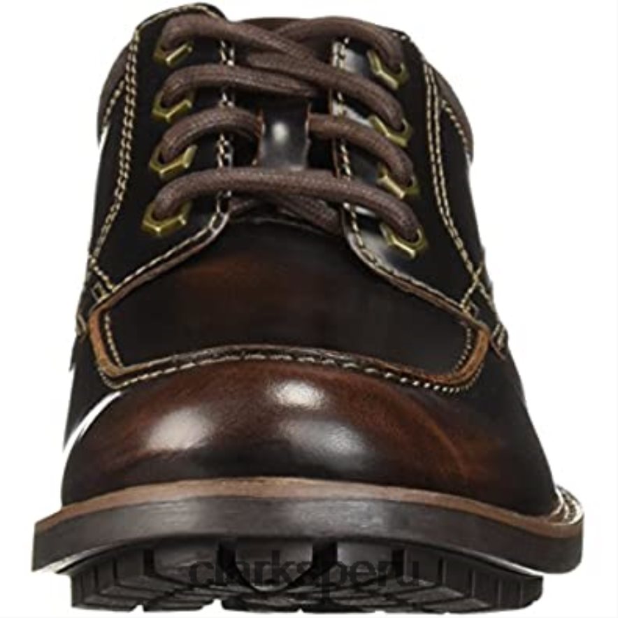 Mocasín de paseo Clarks Curington para hombre de cuero marrón oscuro hombres Clarks 40N4LX2288 cuero marrón oscuro