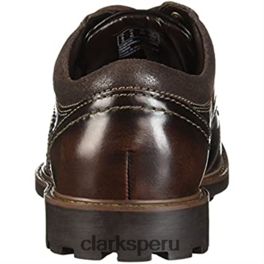 Mocasín de paseo Clarks Curington para hombre de cuero marrón oscuro hombres Clarks 40N4LX2288 cuero marrón oscuro