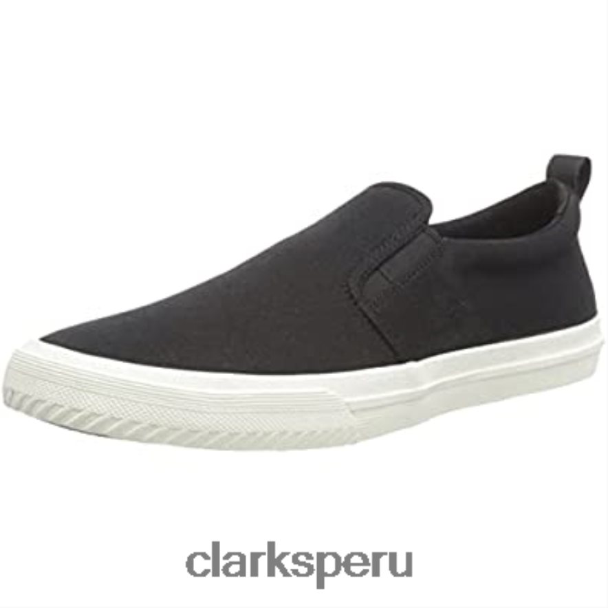 Mulas Clarks Roxby Step de lona negra para hombre hombres Clarks 40N4LX377 lienzo negro