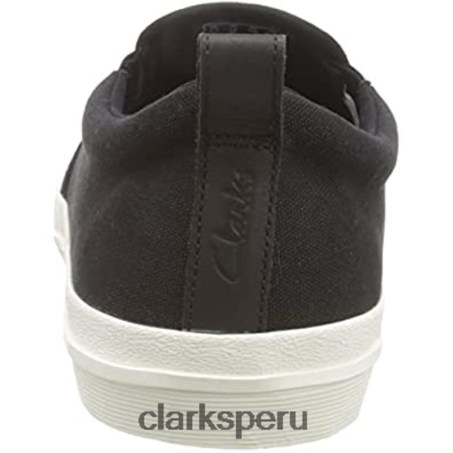 Mulas Clarks Roxby Step de lona negra para hombre hombres Clarks 40N4LX377 lienzo negro