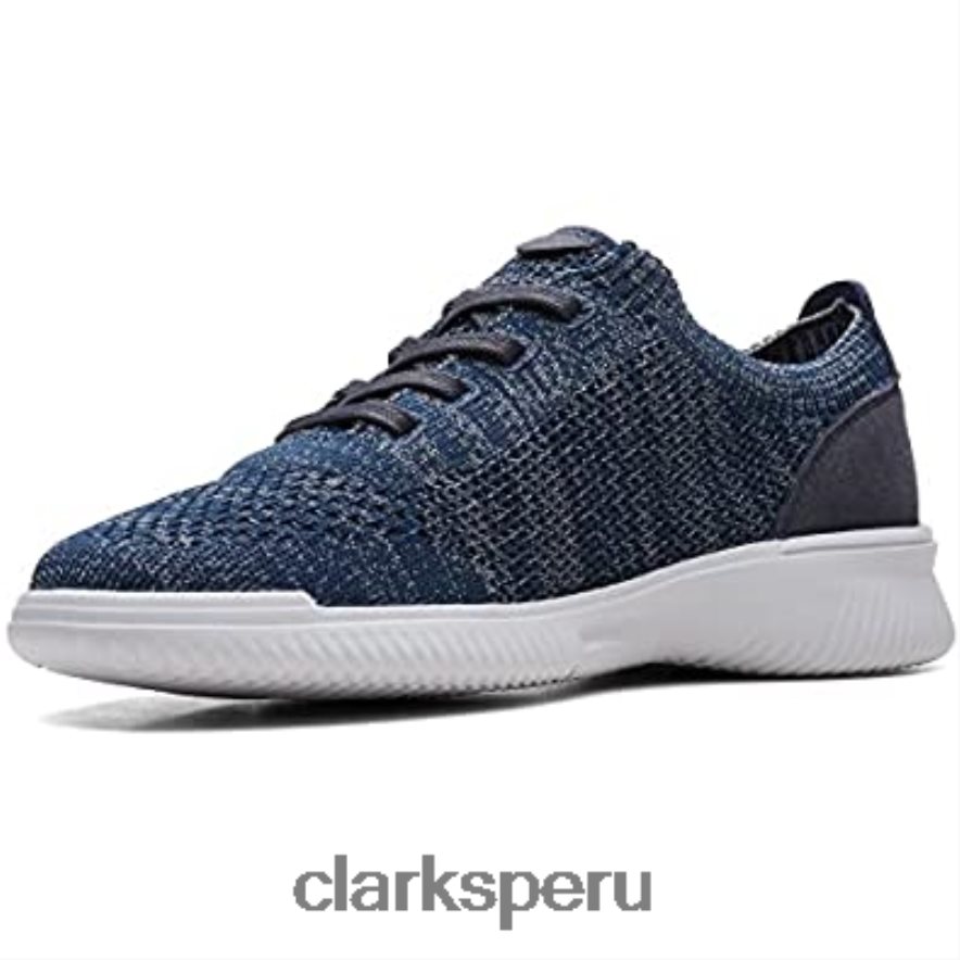 Zapatillas de deporte de punto Donaway de punto azul marino de Clarks para hombre hombres Clarks 40N4LX545 punto azul marino