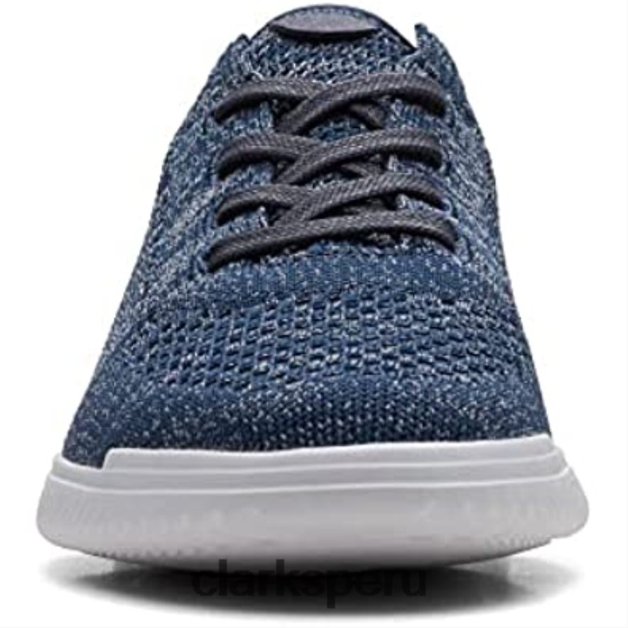Zapatillas de deporte de punto Donaway de punto azul marino de Clarks para hombre hombres Clarks 40N4LX545 punto azul marino