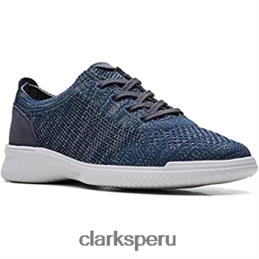 Zapatillas de deporte de punto Donaway de punto azul marino de Clarks para hombre hombres Clarks 40N4LX545 punto azul marino