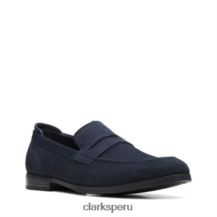 clarks ante azul marino bradish facilidad ante azul marino hombres Clarks 40N4LX5585 gamuza azul marino