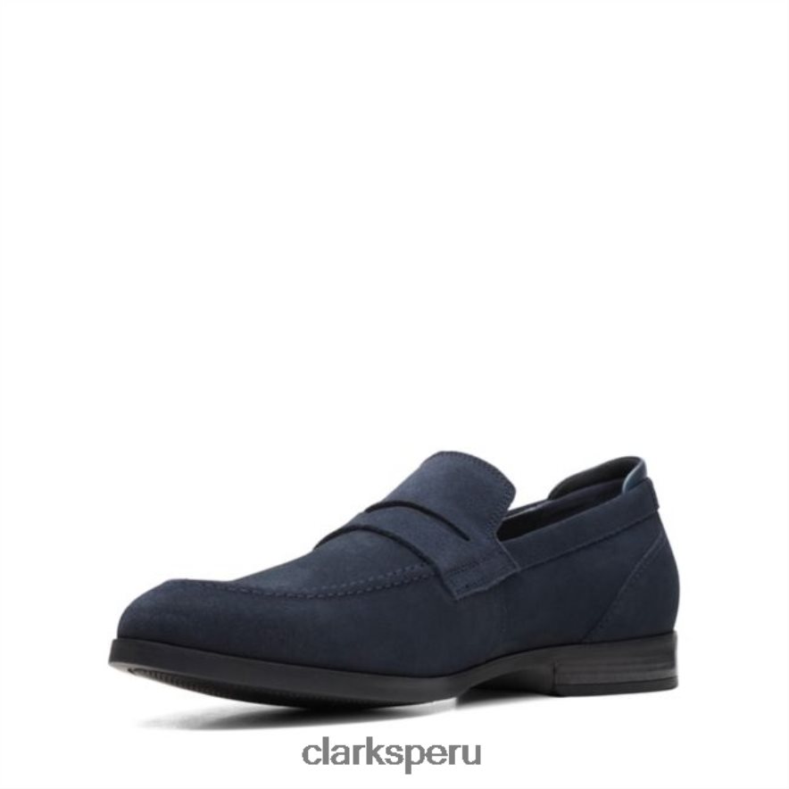 clarks ante azul marino bradish facilidad ante azul marino hombres Clarks 40N4LX5585 gamuza azul marino
