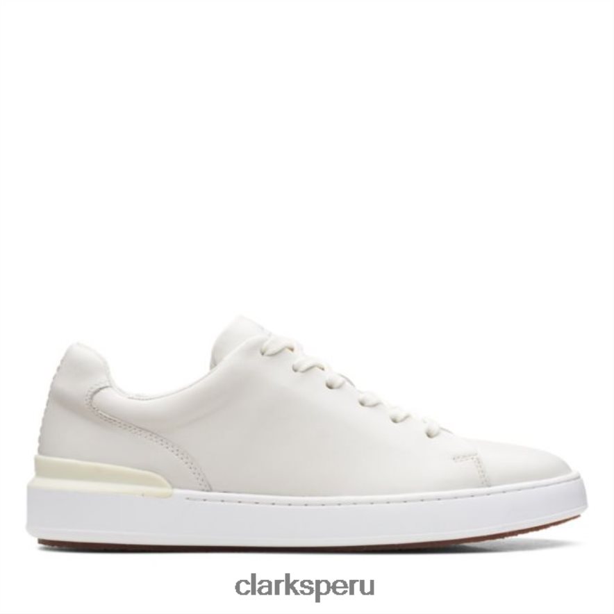 clarks cuero blanco corte lite encaje cuero blanco hombres Clarks 40N4LX5521 cuero blanco