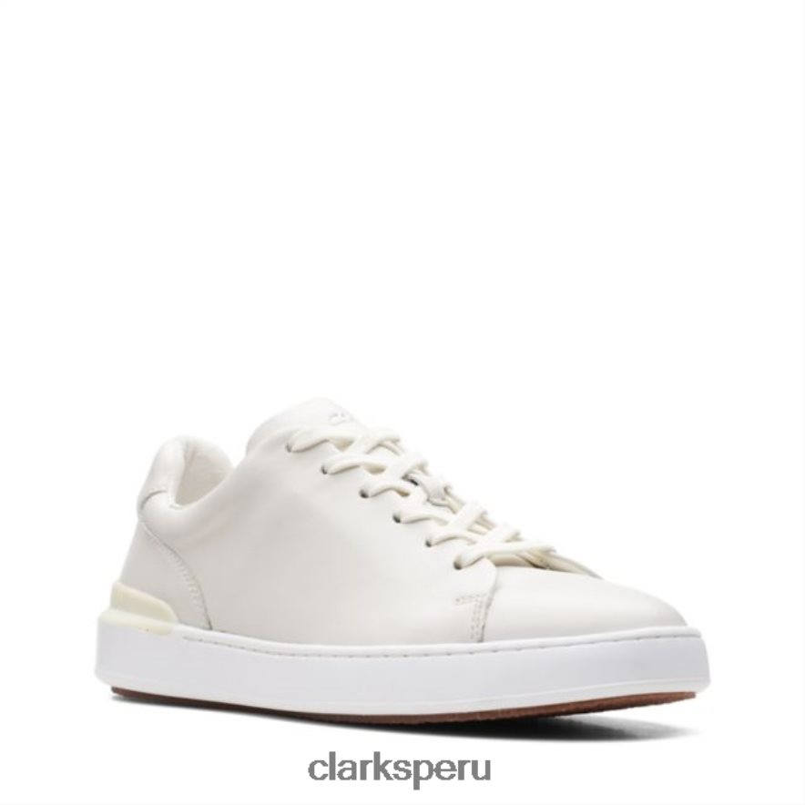 clarks cuero blanco corte lite encaje cuero blanco hombres Clarks 40N4LX5521 cuero blanco