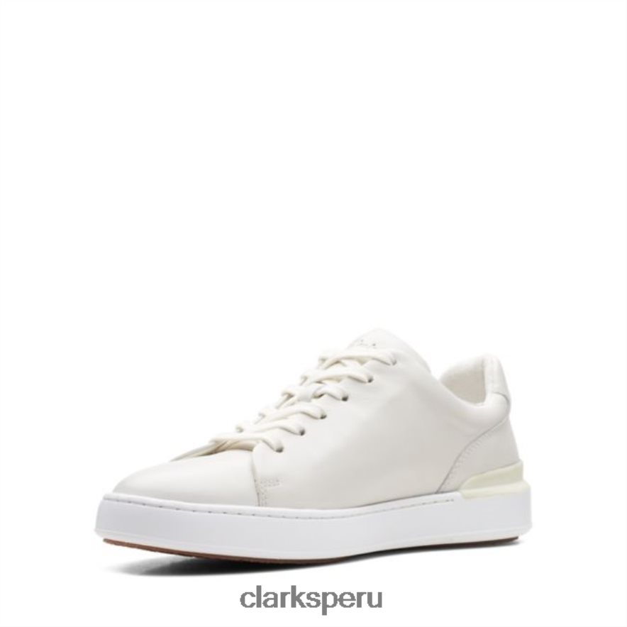 clarks cuero blanco corte lite encaje cuero blanco hombres Clarks 40N4LX5521 cuero blanco