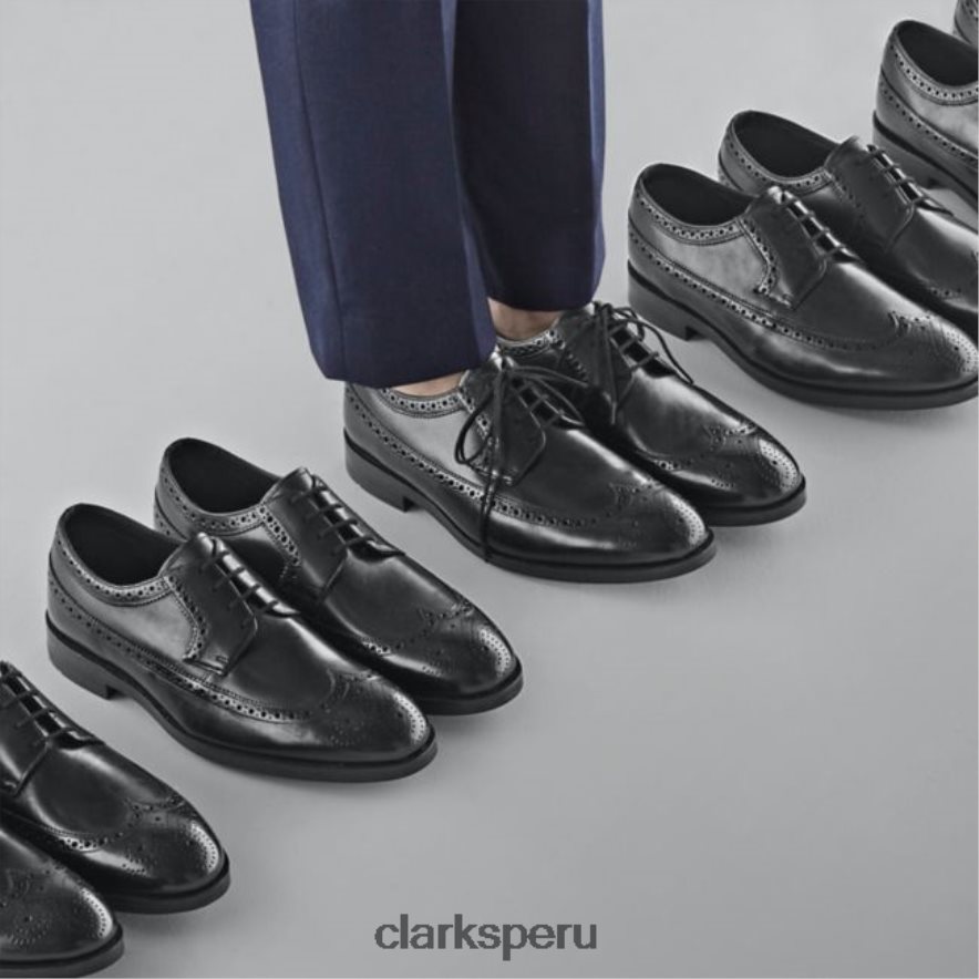 clarks cuero negro oliver wing cuero negro hombres Clarks 40N4LX5529 cuero negro