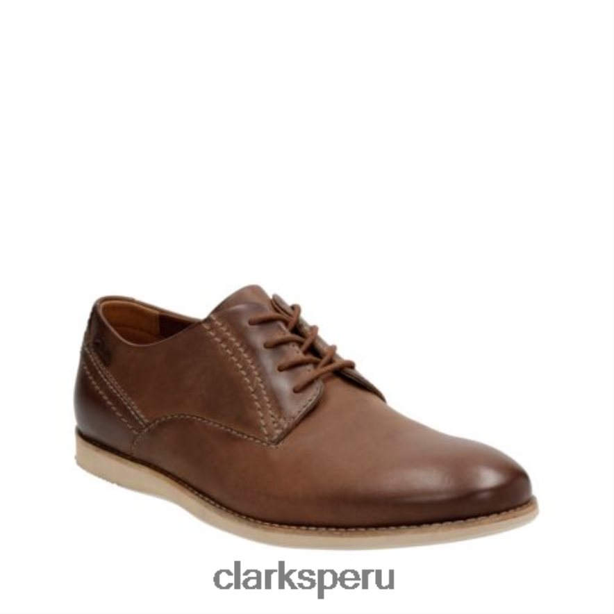 clarks de cuero tostado liso franson hombres Clarks 40N4LX4510 cuero marrón