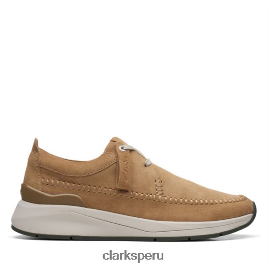 clarks de gamuza arena oscura tejido Coast Lite hombres Clarks 40N4LX6692 gamuza arena oscura