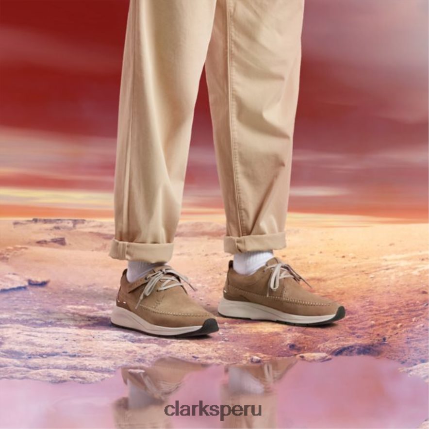 clarks de gamuza arena oscura tejido Coast Lite hombres Clarks 40N4LX6692 gamuza arena oscura