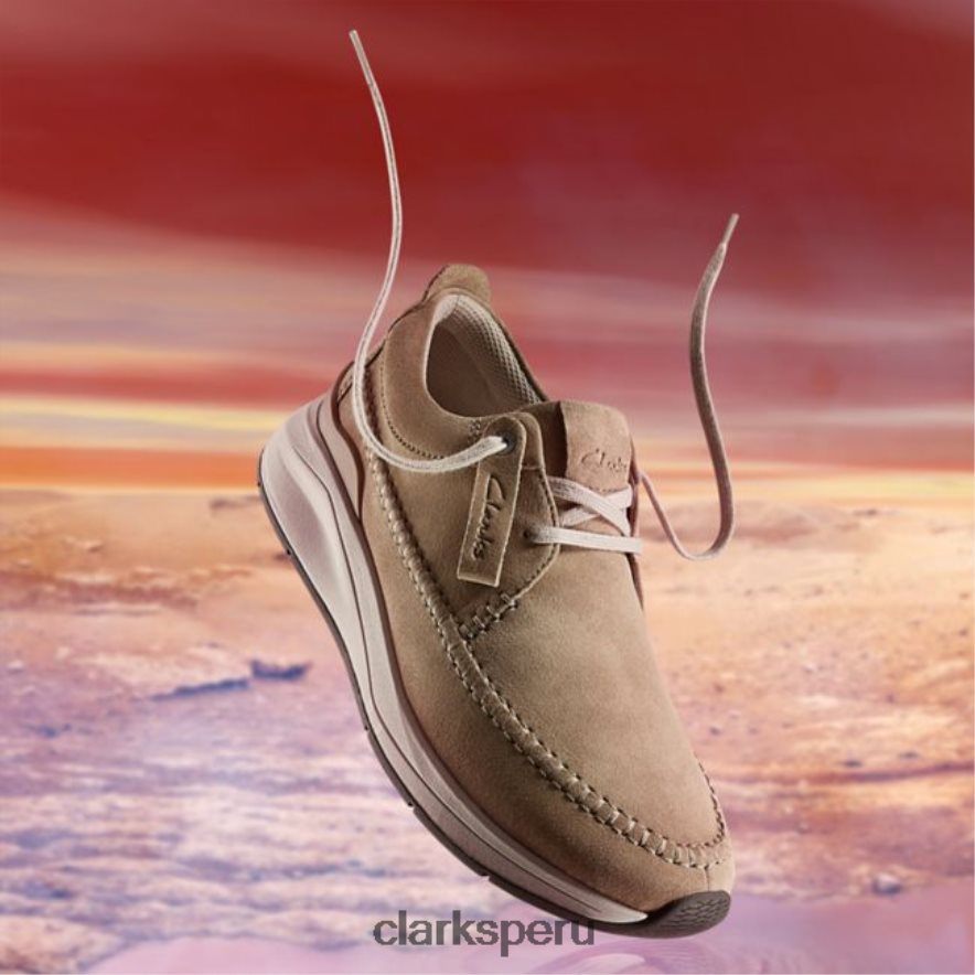 clarks de gamuza arena oscura tejido Coast Lite hombres Clarks 40N4LX6692 gamuza arena oscura