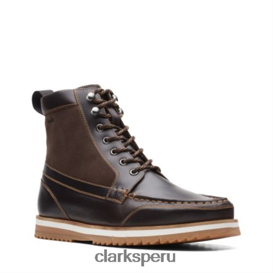 clarks durston hi cuero marrón oscuro hombres Clarks 40N4LX4546 cuero marrón oscuro