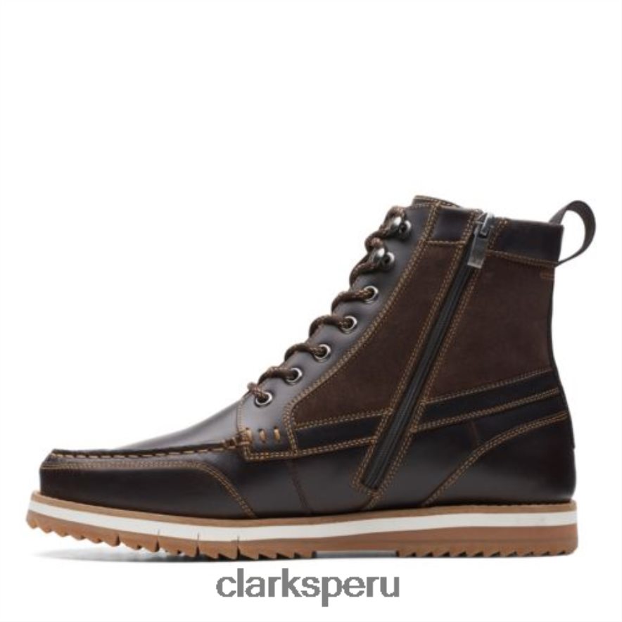 clarks durston hi cuero marrón oscuro hombres Clarks 40N4LX4546 cuero marrón oscuro
