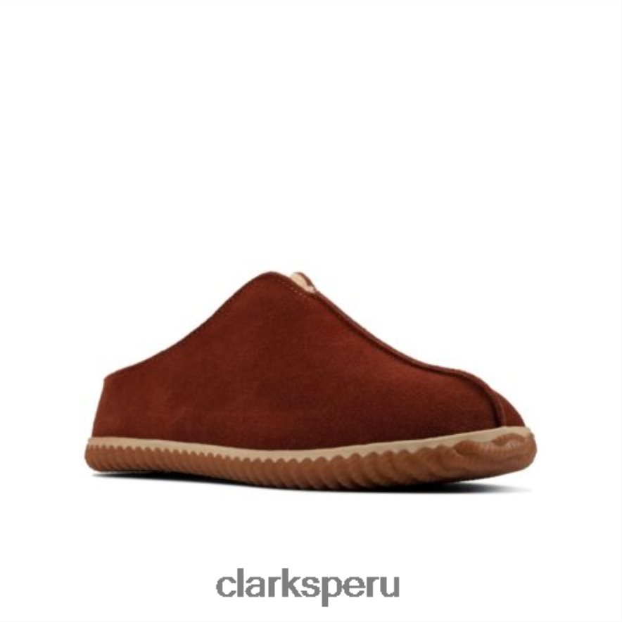 clarks estilo hogareño de gamuza color canela oscuro hombres Clarks 40N4LX4457 gamuza bronceada oscura