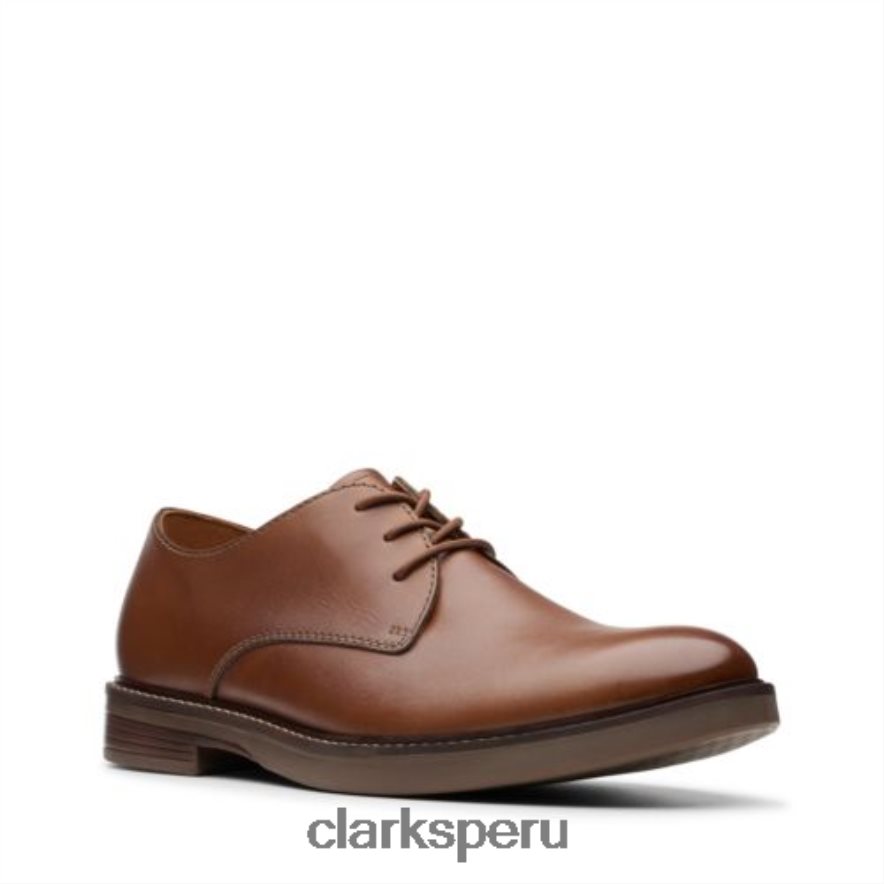 clarks lisos paulson de cuero tostado hombres Clarks 40N4LX4484 cuero marrón