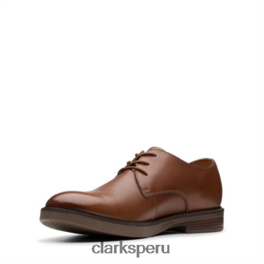 clarks lisos paulson de cuero tostado hombres Clarks 40N4LX4484 cuero marrón