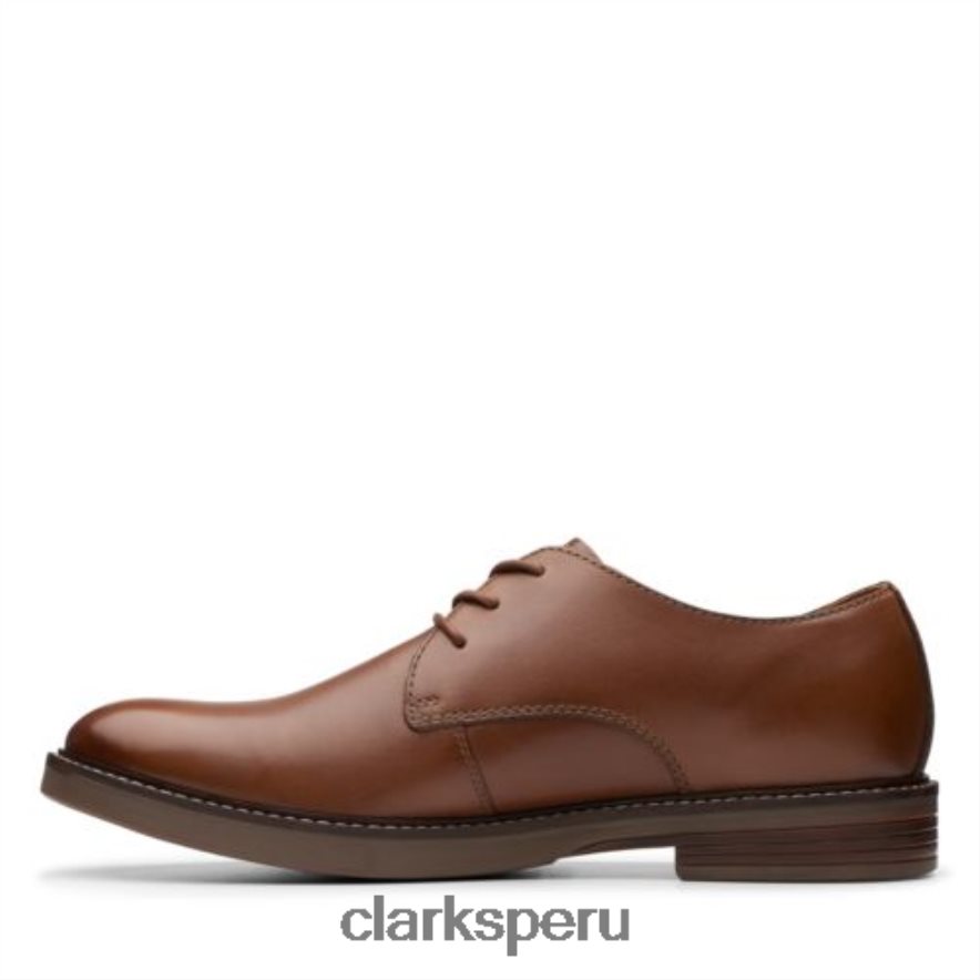 clarks lisos paulson de cuero tostado hombres Clarks 40N4LX4484 cuero marrón