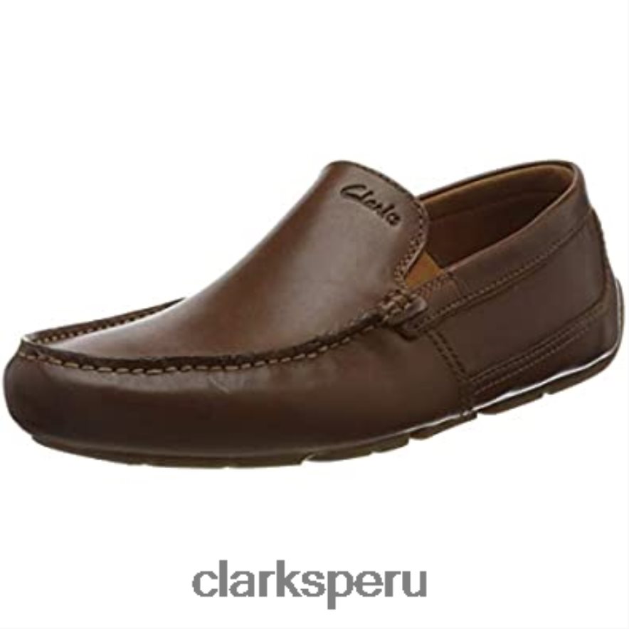 clarks markman plamoccasin de cuero color canela oscuro para hombre hombres Clarks 40N4LX652 cuero bronceado oscuro