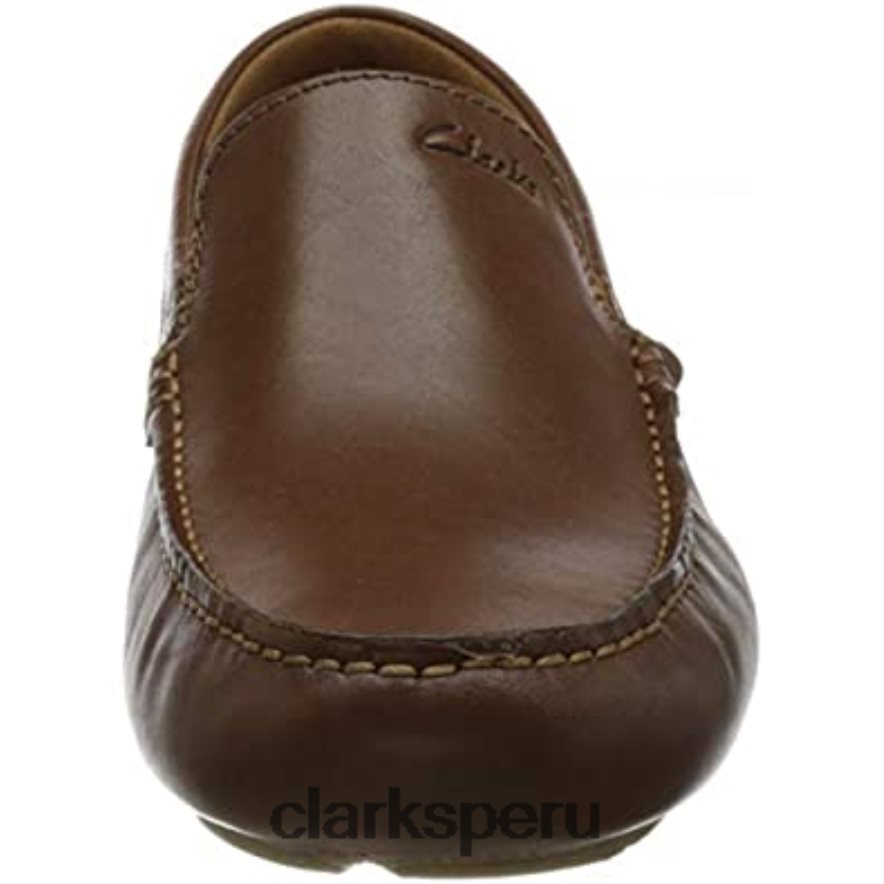clarks markman plamoccasin de cuero color canela oscuro para hombre hombres Clarks 40N4LX652 cuero bronceado oscuro