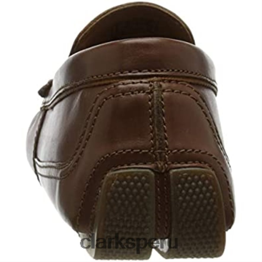 clarks markman plamoccasin de cuero color canela oscuro para hombre hombres Clarks 40N4LX652 cuero bronceado oscuro