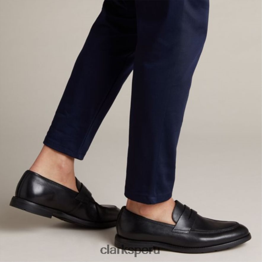 clarks ronnie step cuero negro cuero negro hombres Clarks 40N4LX5562 cuero negro
