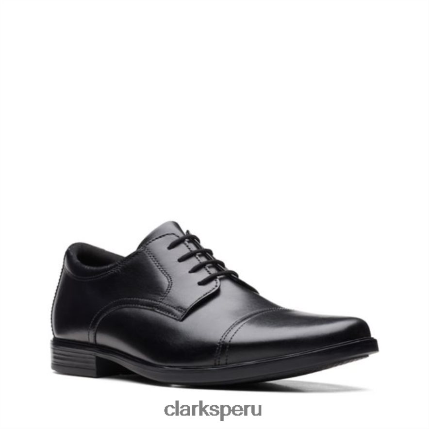 gorra clarks howard cuero negro cuero negro hombres Clarks 40N4LX5464 cuero negro