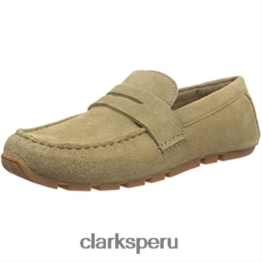 mocasín clarks oswick bar de ante color arena oscuro para hombre hombres Clarks 40N4LX1324 gamuza arena oscura