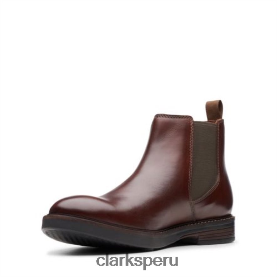 paulson up clarks caoba ny cuero hombres Clarks 40N4LX4549 cuero caoba