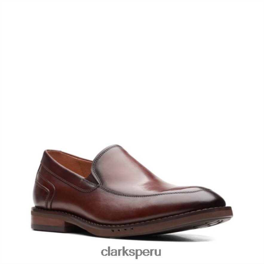 un hugh step cuero marrón clarks cuero marrón hombres Clarks 40N4LX6671 cuero marrón